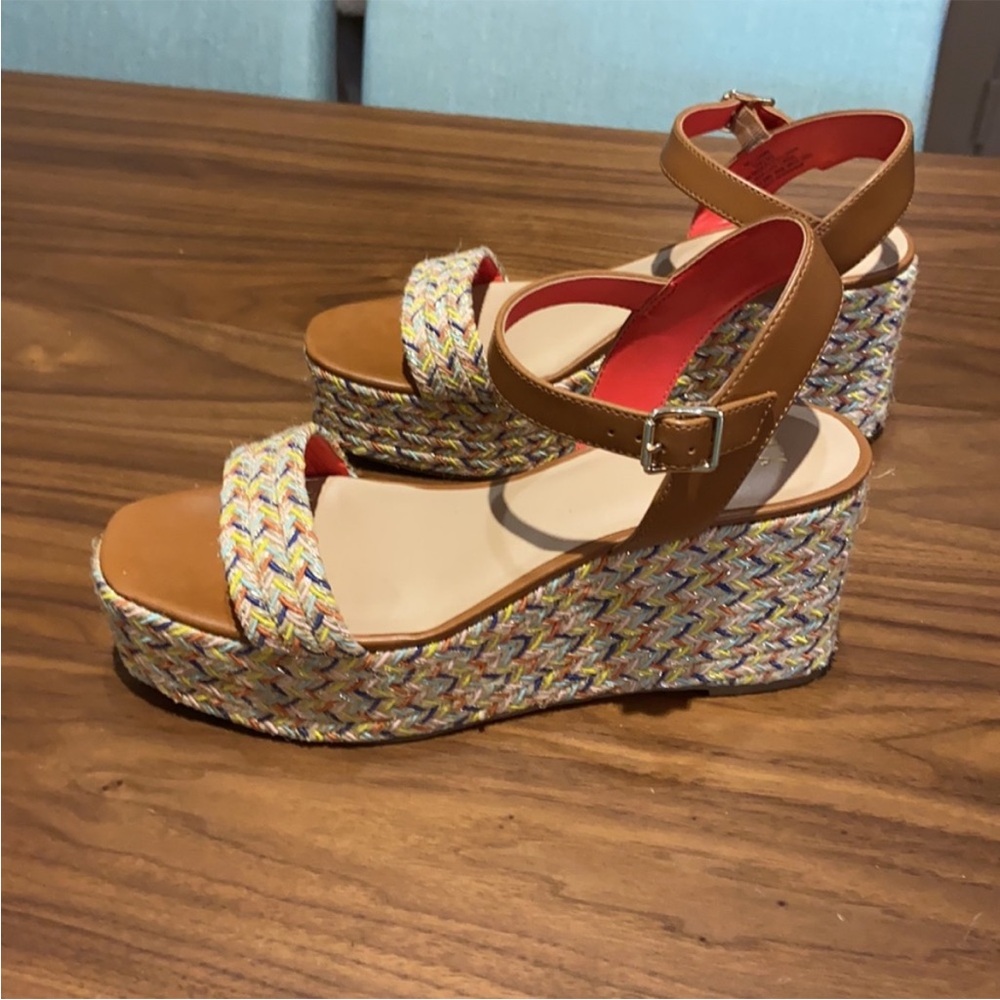 Mix No. 6 Cream and Brown Platform Sandals